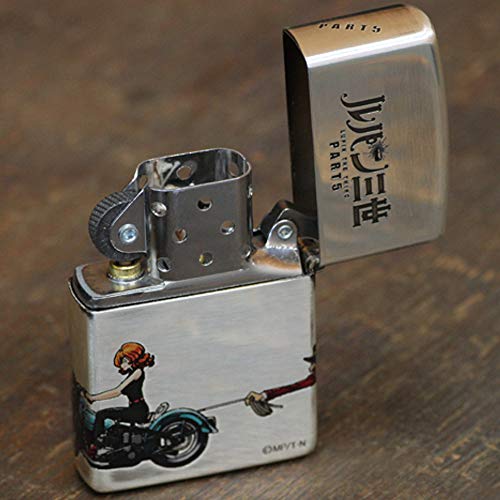 Zippo Lupin the Third 4-Side Chase Part 5 Pure Silver Plated Oil Lighter #200