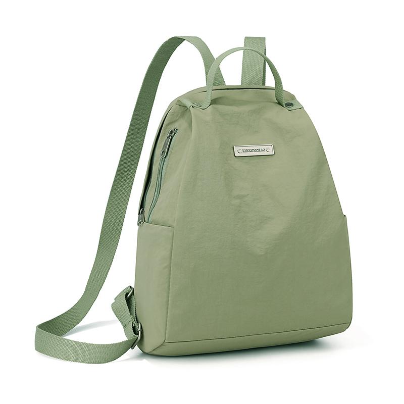 Lightweight Nylon Backpack with Side Zipper Pockets Top Handle Casual Daypack for Women Daily Commute Travel