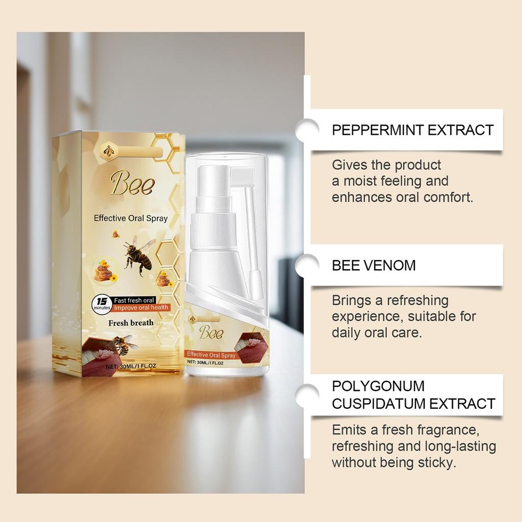Bee Oral Spray Relieves Discomfort Carry A Refreshing Oral Spray With You,30ML(1PC