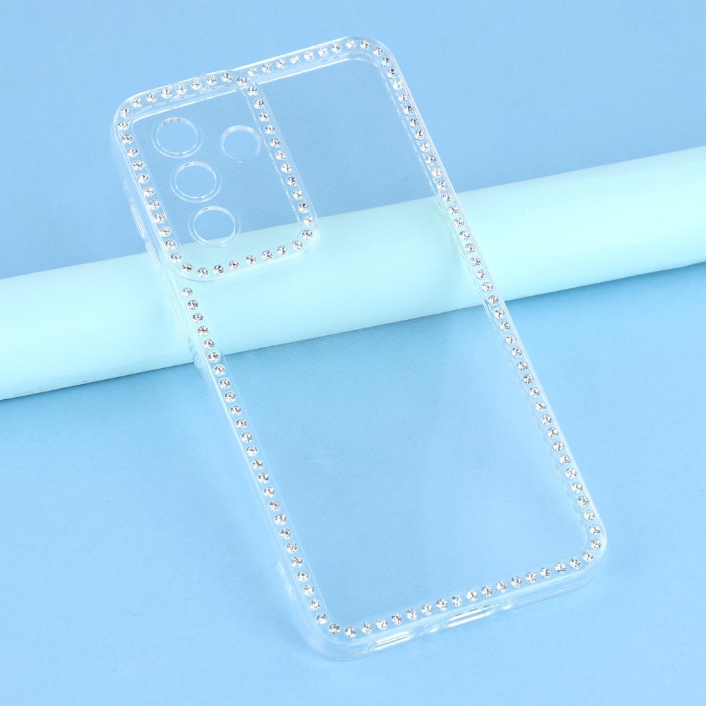 For Samsung Galaxy A36 5G TPU Case Rhinestone Decor Clear Phone Back Cover,Precise Cutout