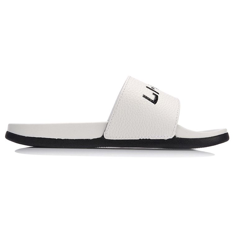 Li Ning Ln Slipper Pu Lightweight Trendy Slippers Women Footwear White Black AGAN004-1