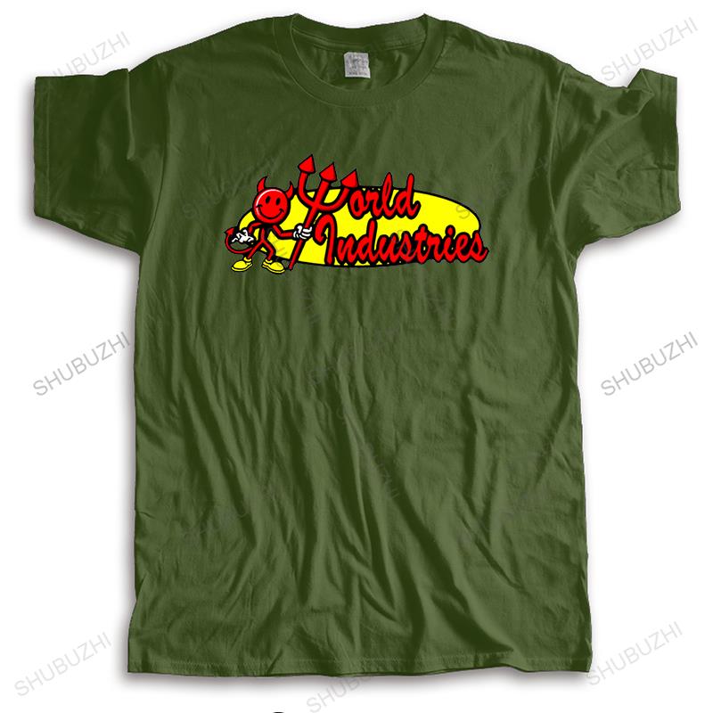 GUOYAN TOP Heren T-shirt zomer mannen hoge kwaliteit T-shirt Zeldzaam WORLD INDUSTRIES SKATEBOARDING unisex merk T-shirt vintage S