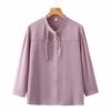 Middle-aged Elderly Autumn New Long-sleeved Shirt Grandma Loose Fashionable Mother Versatile Thin Top