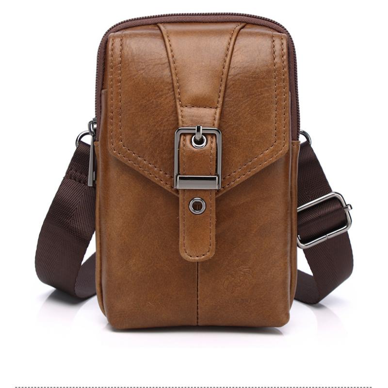 Herren One-Shoulder Messenger Handytasche Retro Multifunktionale Schnalle Handy Hüfttasche Lässige Herrentasche