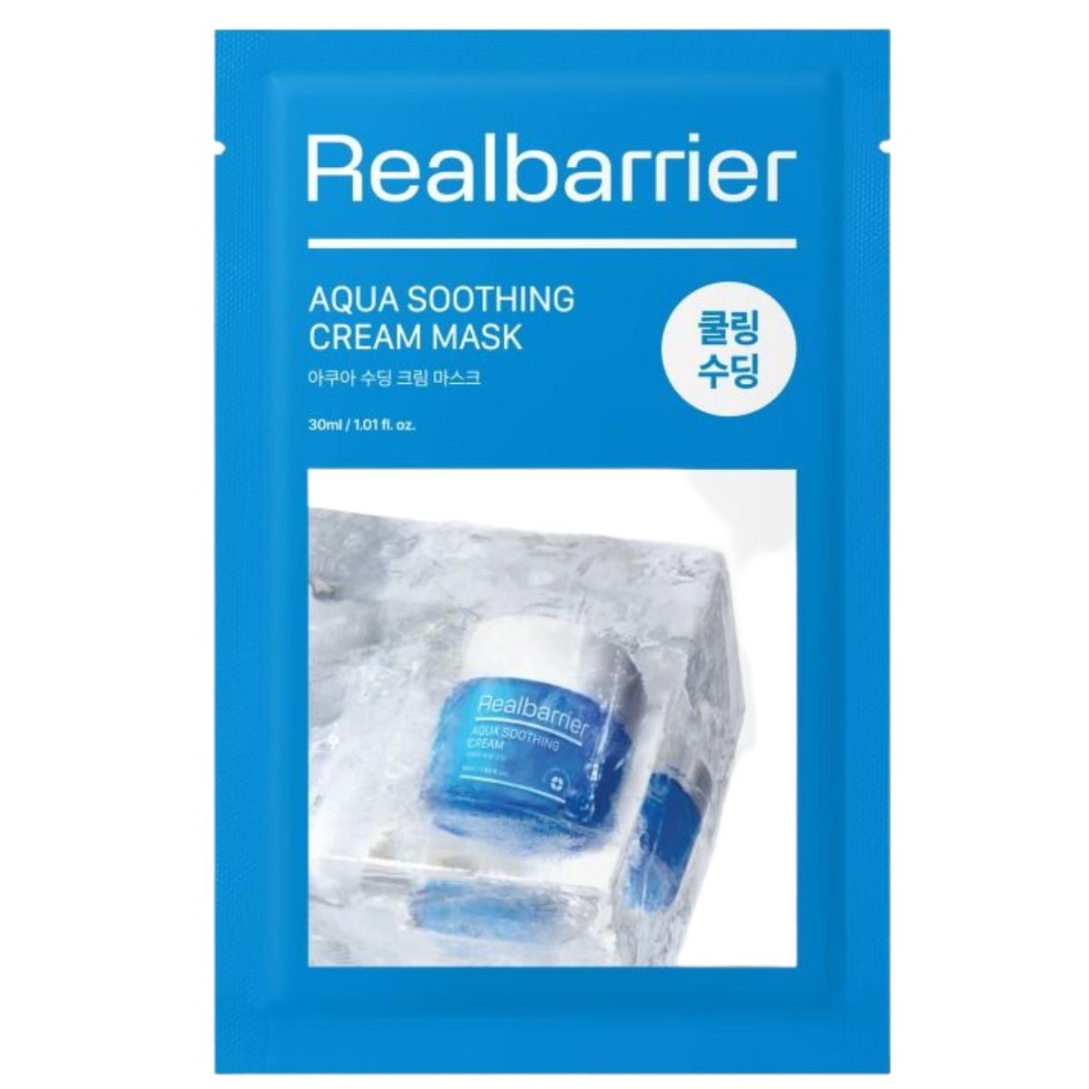 

Real Barrier Aqua Soothing Cream Mask 30ml x 10ea Deep Hydrating and Cooling Facial Sheet Mask