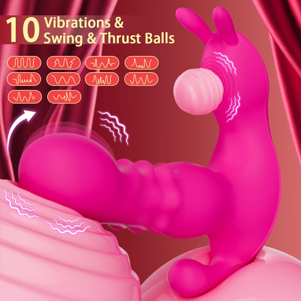 Jucării Sexuale Feminine, Vibrator Dildo Punct G Purtabil Controlat prin APP, 3-în-1 10 Moduri de Frecvență Ajustabile Stimulator Clitoral Fluture Jucării Sexuale pentru Adulți