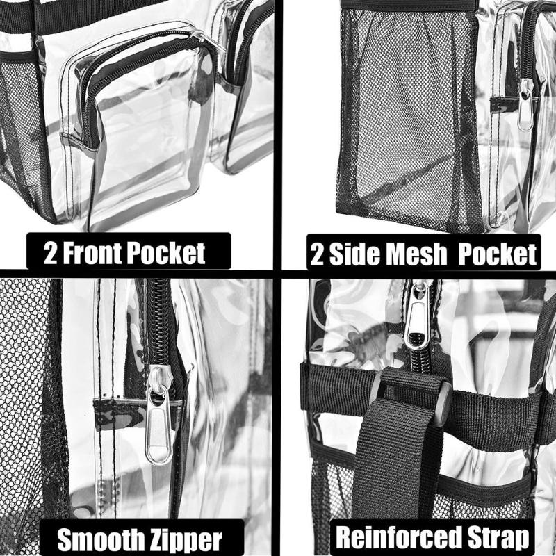 Mini Transparent Clear Backpack Large Capacity Waterproof Shoulder Bag for Stadium Entry School Travel Work