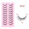Ten Pairs of 3D Synthetic Fiber False Eyelashes: Bold European and American Style with Thick, Curled Volume