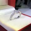 Fashionable Trendy Zircon Ring for Women Japanese and Korean Version Square Four claw Flash Diamond Index Ring Wedding Personality Accessories