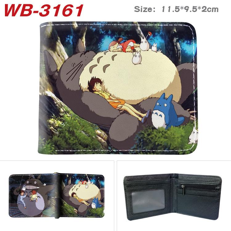 Studio Ghibli Mój sąsiad Totoro Portmonetka Anime Pełnokolorowy Nadruk Krótki Portfel na Karty Uroczy Kreskówkowy Skórzany Puzderko Różowy