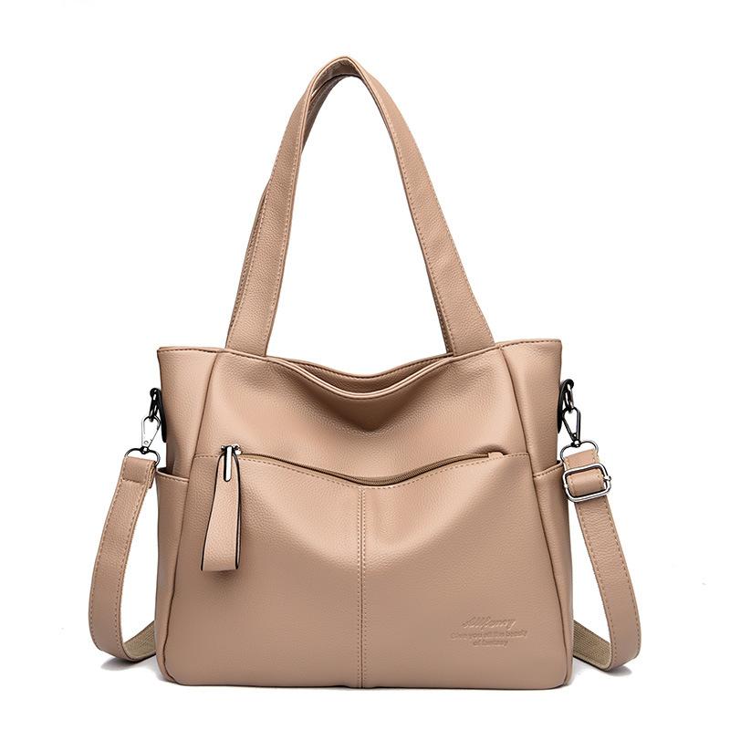 Single-shoulder Bag Ladies' Bag Fashionable and Versatile Tote Bag Soft Leather Hand-held Crossbody Bag