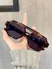 Polygonal double beam sunglasses men's new European and American high-end sunglasses UV-proof fashion sunglasses women