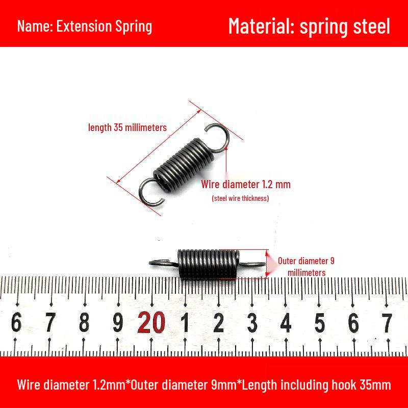 1.2mm Wire Extension Spring with Hook - Soft Tensile Force Spring Accessory