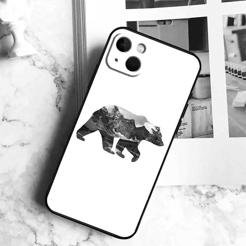 Cartoon Grizzly Bear Phone Case For iPhone 17 16 14 13 12 11 15 Pro Max Plus 12 13 Mini 16e 17 Air Cover Coque