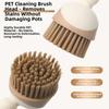 Stain Removal Rotatable Pot Scrubber Long Handle Cookware Cleaner Brush  Kitchen Use