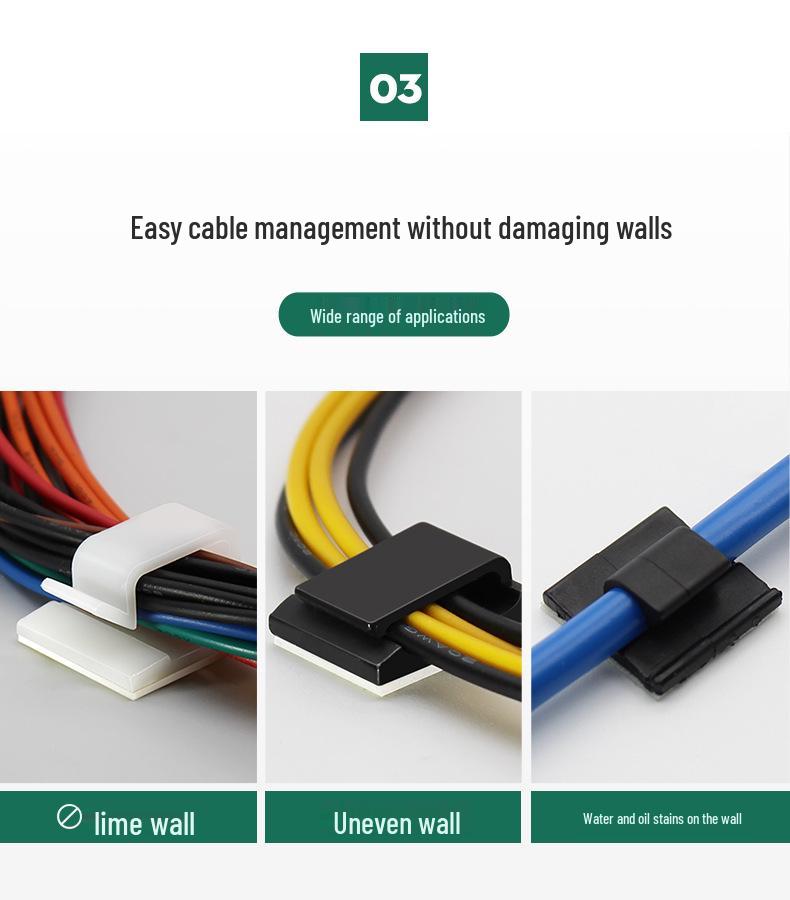 Adhesive Cable Wire Organizer Clip and Fixing Base