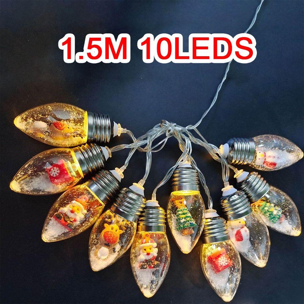 Fahison 1.5M 10LED Christmas Light String Battery box Santa Claus LED Lights Snowman Christmas Lamps Christmas