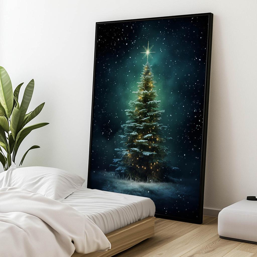 Choinka W Nocnym Blasku Choinka W Nocnym Blasku, 70X100 Cm, Bez Ramy, Papier Matowy 230 Gsm