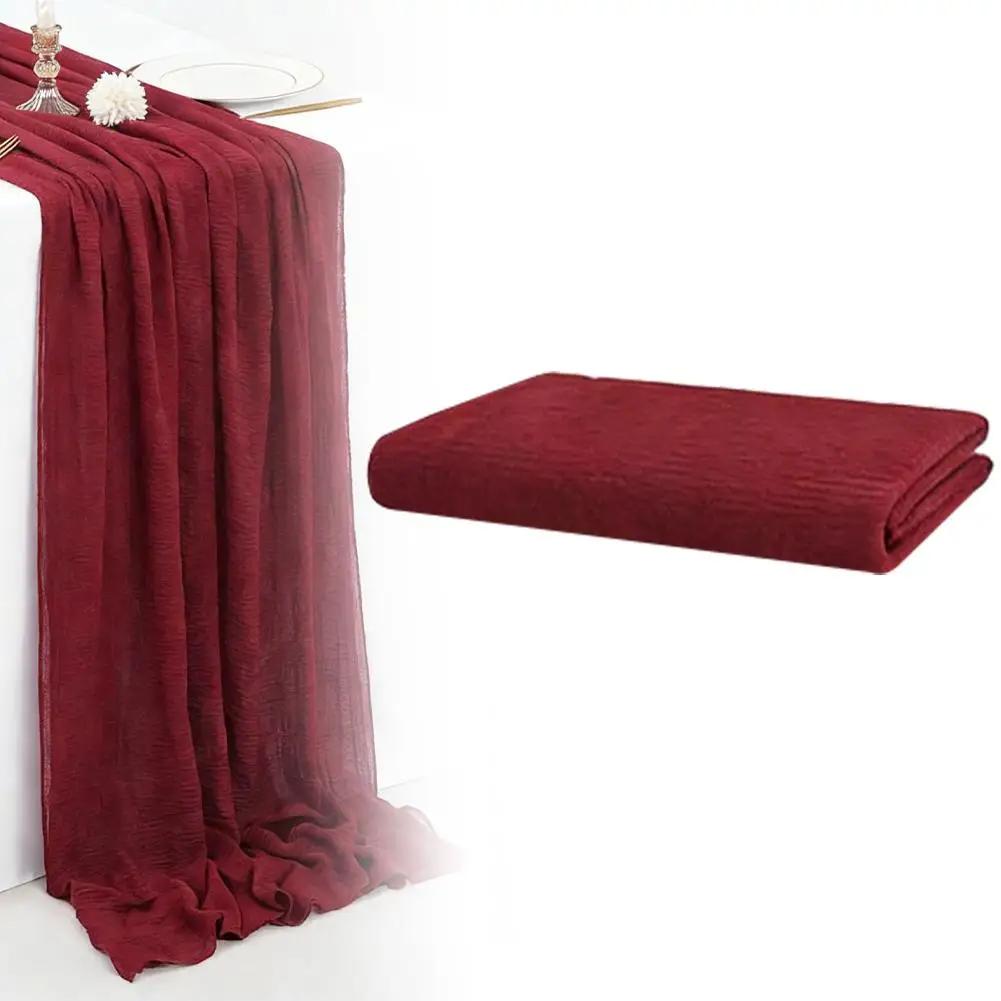 Table Runner Luxury Sheer For Wedding Arch Overlay Draping Decoration Birthday & Boho Party Table Decor Christmas Decoratio C8T0