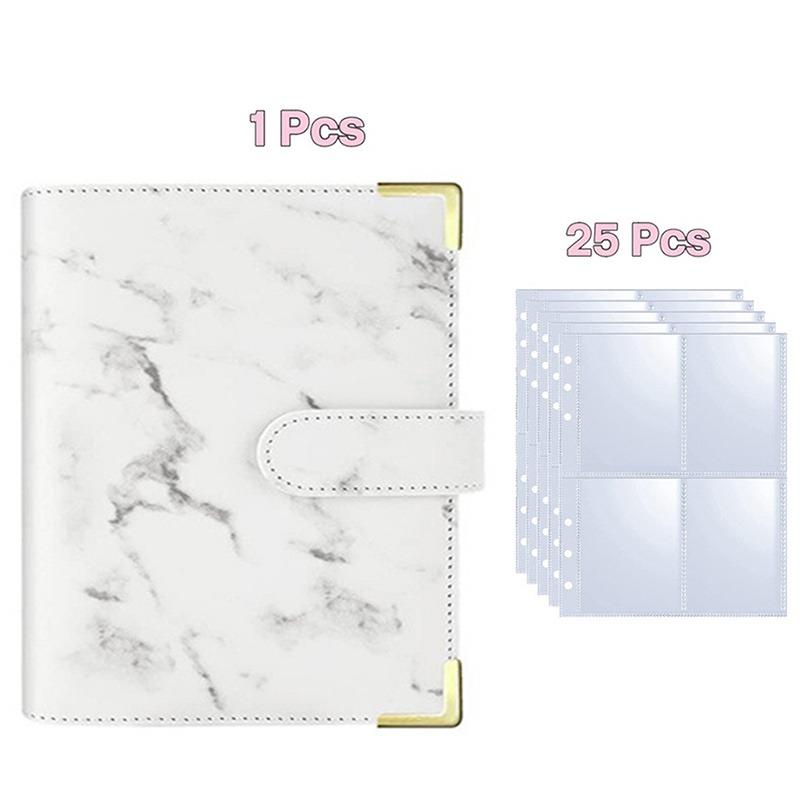 A5 Kpop Photocard Binder with 25 pages 4-Pocket Card Collector Album with 200 Card Slots PU Leather Cover Organizing Cards