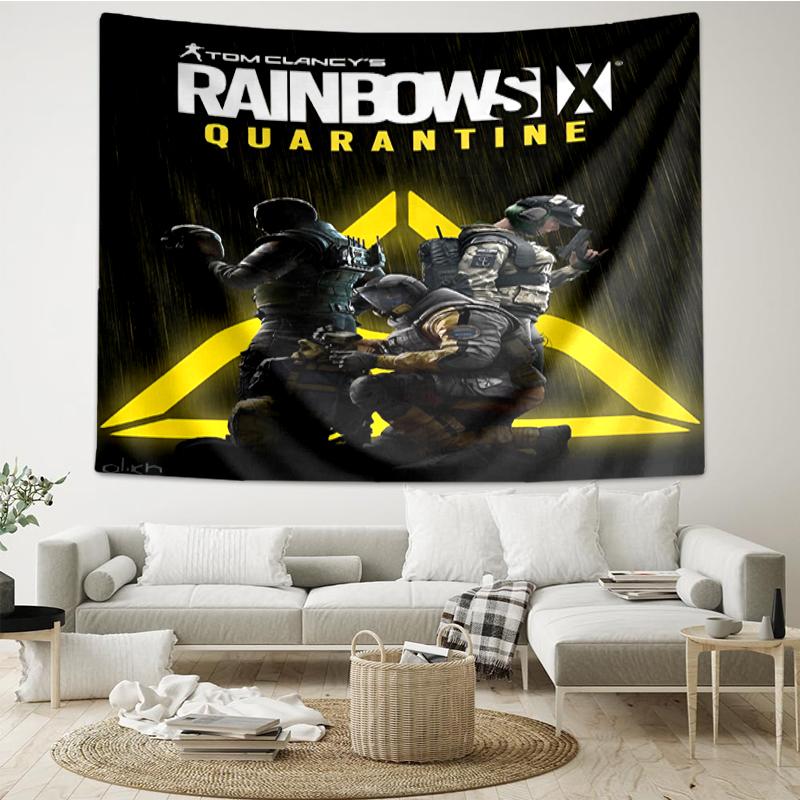 Rainbow Six Siege Nyomtatott Faliszőnyeg, Háttér, Könnyen Felszerelhető, Ideális Hálószobába, Irodába és Nappaliba, Esztétikus Falra Akasztható Díszekkel.