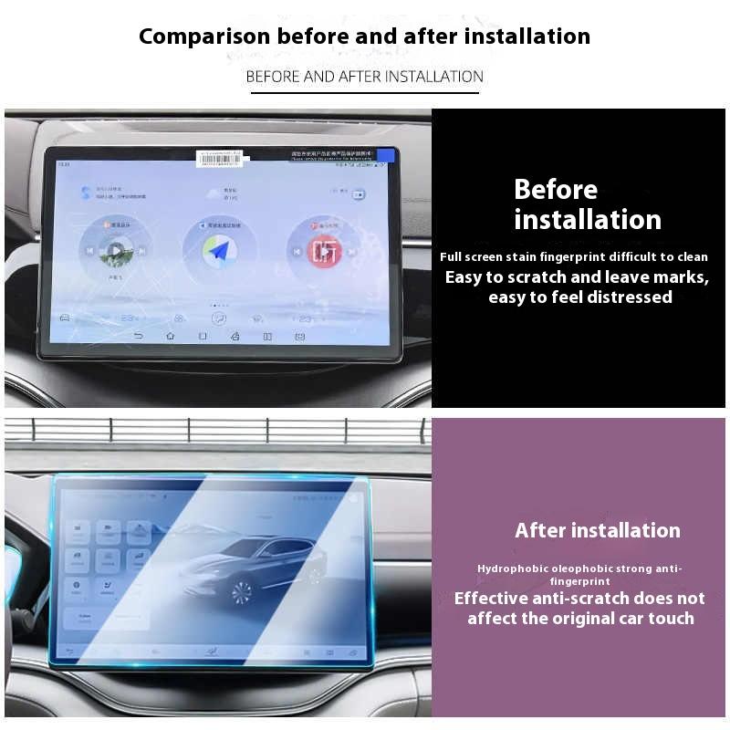 For BYD Song Plus DMI Seal U Sealion 6 Navigation Tempered Glass Screen Protector Central Control Dashboard Blue Light 2025-2026