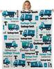 Garbage Truck Blanket Soft Fleece Throw Recycling Theme Kids Room Decor Educational Gift Baby Gift