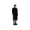 WE11DONE FW23 Split Design Wool Blend Tacked Pleated Long Trench Coat Men Coats Black WD-CT3-23-001-M-BK