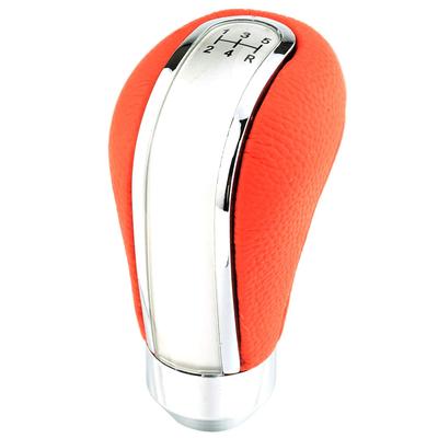 Lunsom 5 Speed Leather Shift Knob R Shape Gear Shift Knob General Auto Manual Car (Red)