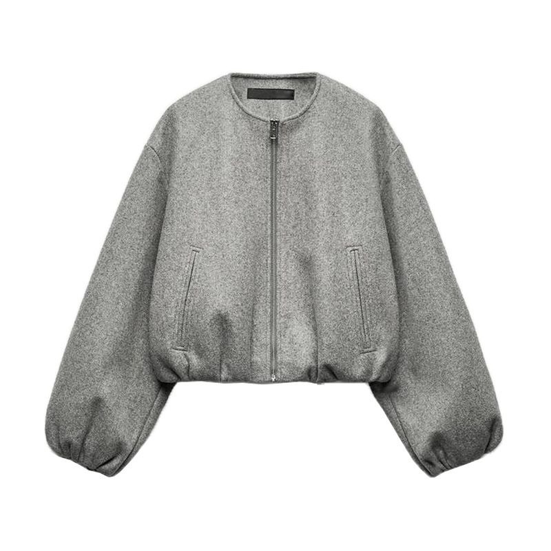 Spring New Women's Clothing Round Neck Long Sleeves Elastic Decorative Layer Soft Pilot Jacket Outwear 3046274