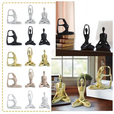 Light Luxury Yoga Dancing Sports Figures Three-piece Set Ornaments Model Bedroom Living Room Living Room Study Hotel Beautiful Decoration