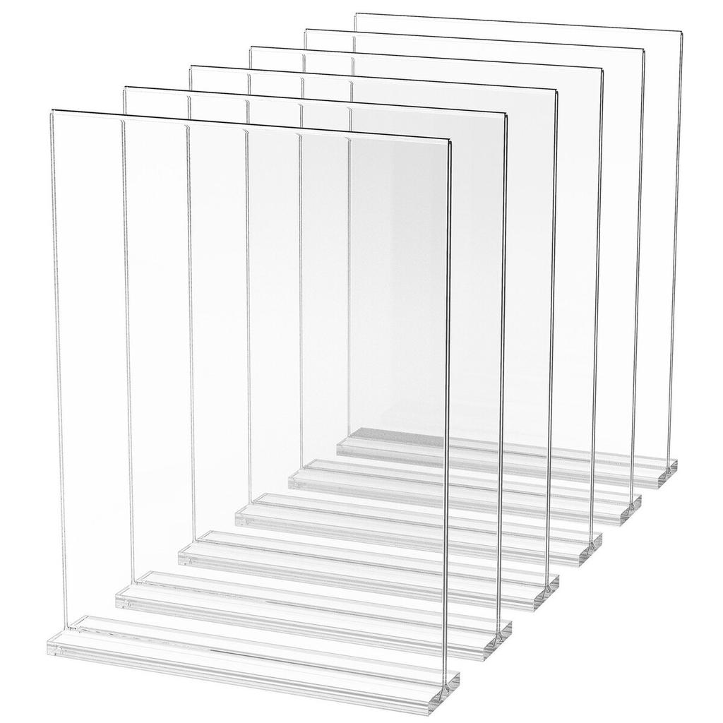 Acrylic Sign Holder 6 Pack 8.5 x 11-inch Double Sided Display Sign Stand