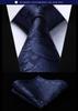 [HISDERN] Business-Krawatte und Einstecktuch Set für Herren, Marineblaues Paisleymuster, Stilvolle Krawatte für Hochzeiten, Vorstellungsgespräche, Aufnahmefeiern, Abschlussfeiern