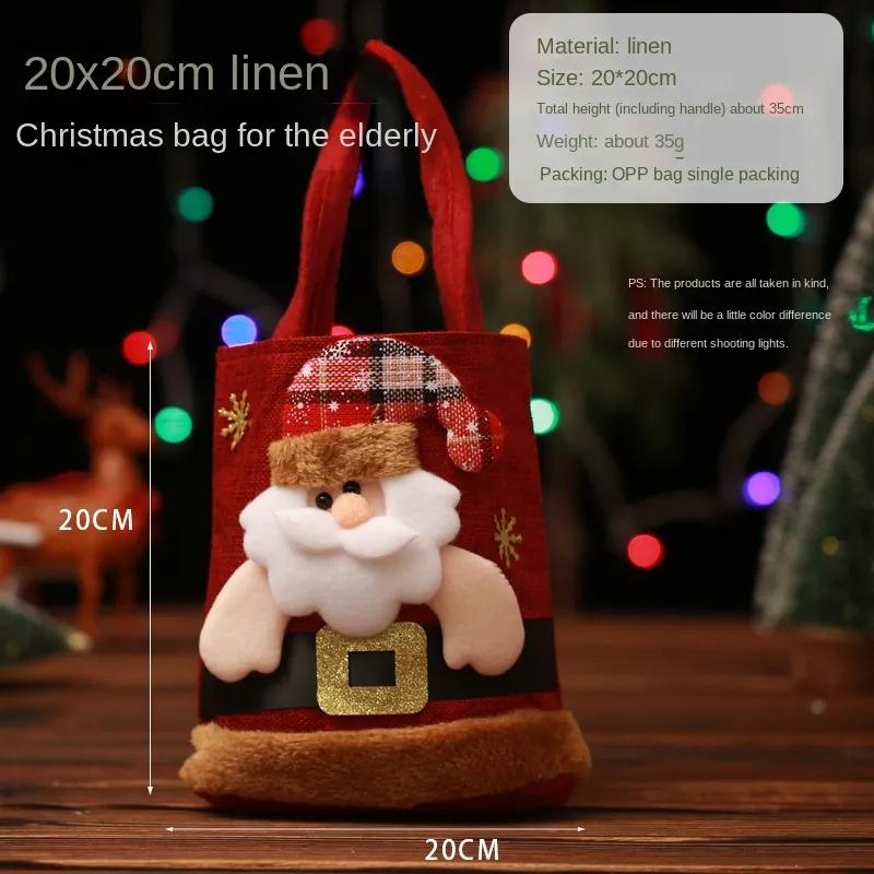 1-30PCS Christmas Decorations Santa Claus Snowman Deer Gift Bag Children's Gift Bag Candy Bag Christmas Handbag