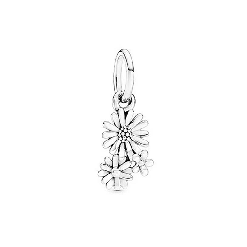 Sparking Heart Flower Clip Charm Beads Pendant Fit Original Snake Silver Bracelet Necklace Beads For Diy Jewelry Women Gift