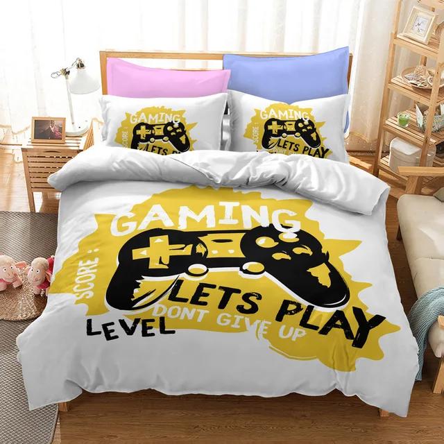 3d Digital Gamer Bedding Set Quilt Cover With Pillowcases Twin 2/3Pcs Video Game Comforter Cover Full Queen King Double Size