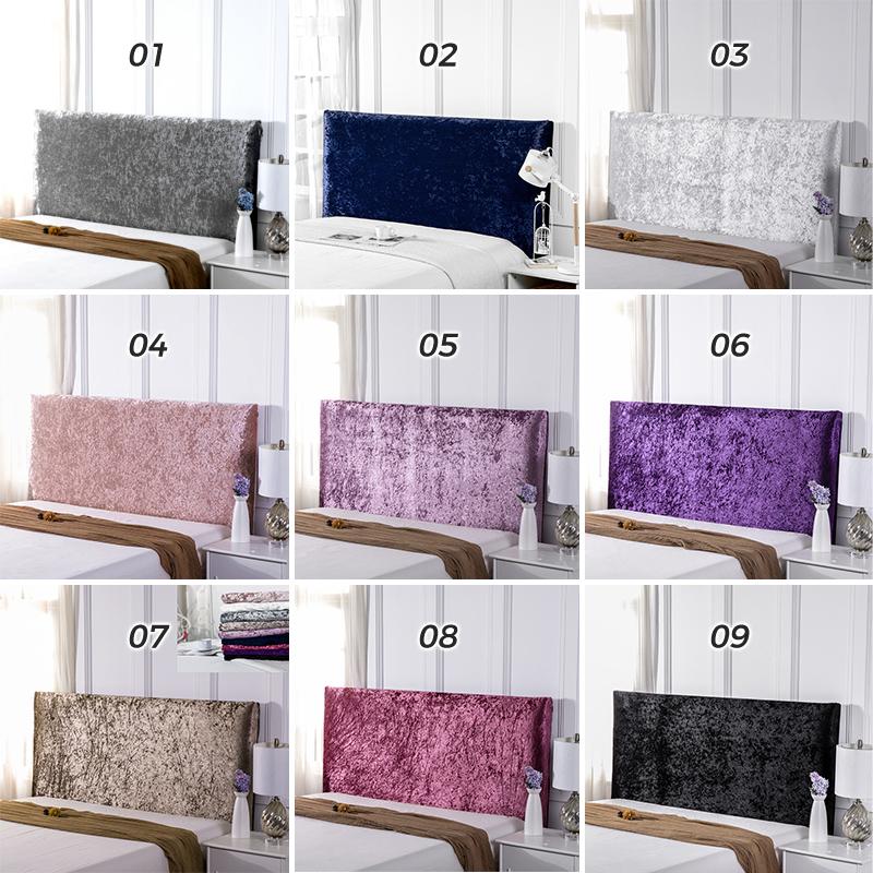 Luxury Elastic All-inclusive Bed Headboard Cover Crushed Velvet Non-Slip Head Board Covers  Bed Back Dust Protector Cover