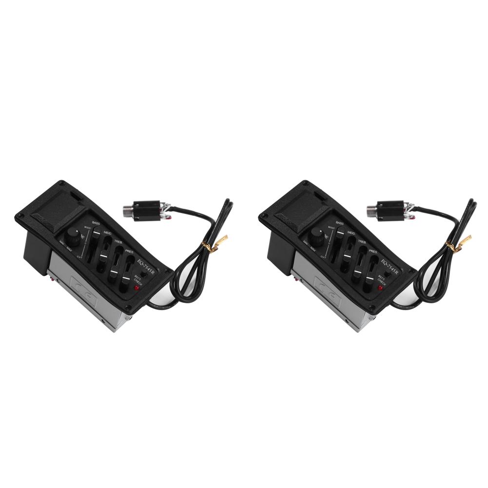 

- EQ-7545R Гитарный звукосниматель, набор, щелочная батарея 9 В, 4 полосы, музыкальные инструменты, пар