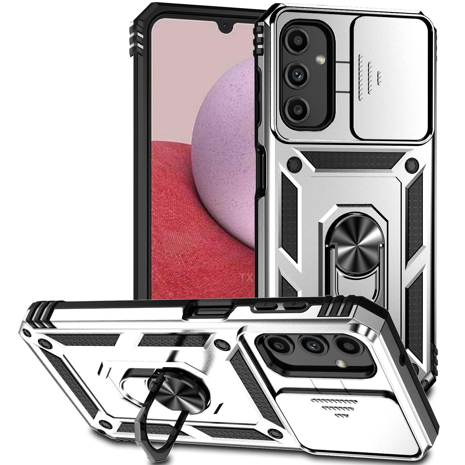 

Для Samsung Galaxy A14 a14 5G чехол Броня противоударный автомобильный чехол-подставка для телефона Samsung A 14 14A 5G слайд-камера защитная задняя крышка For Galaxy A14 5G серебряный