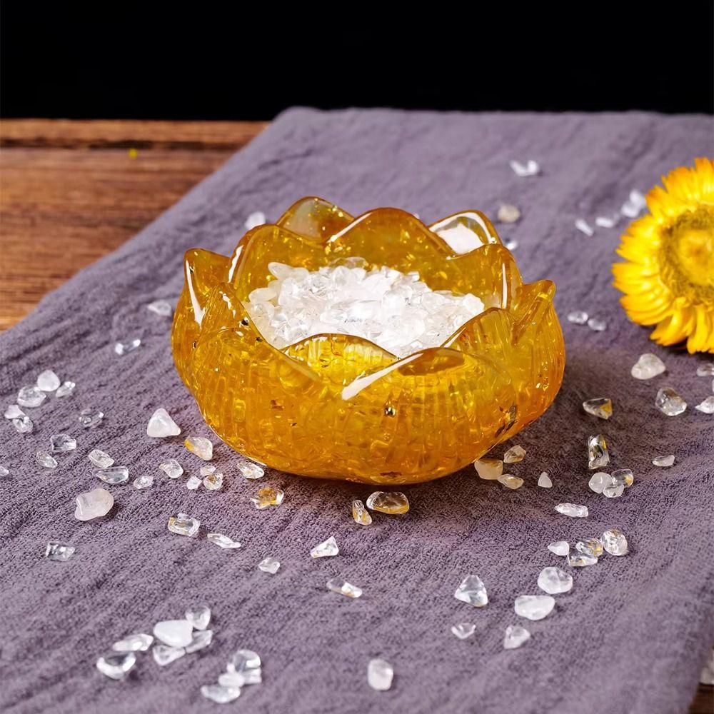 Lotus Shape Crystal Incense Holder DIY Craft Crystal Lotus Bowl  Collection