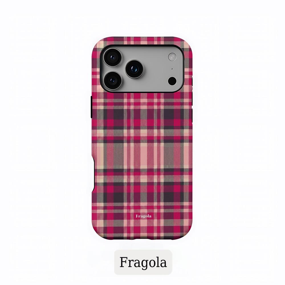 Phone Case for iPhone 17 16 15 14 13 12 11 X XS XR Air Pro Max Plus Luxury Clmj Fragola Coloful Grids Double-layer Back Cover