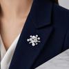 Alloy Brooch Snowflake Brooch Women Brooch Snowflake Pin with Imitation Pearl Cubic Zirconia Inlay Lapel Badge Versatile Compact
