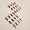 24pcs Glitter Pink Sequins Fake Nails 2025 Halloween Scary Skull Love Print False Nails Wearable European Ballet Press on Nails