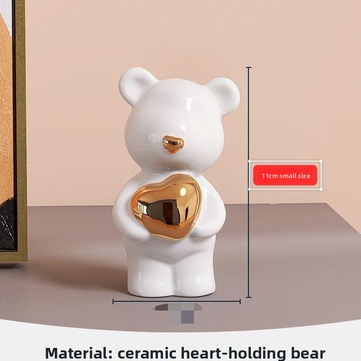 Cute Bear Home Key Storage Rack, Shelf Ornament, Light Luxury Entrance Decoration, Wine Cabinet Decoration Ins Style