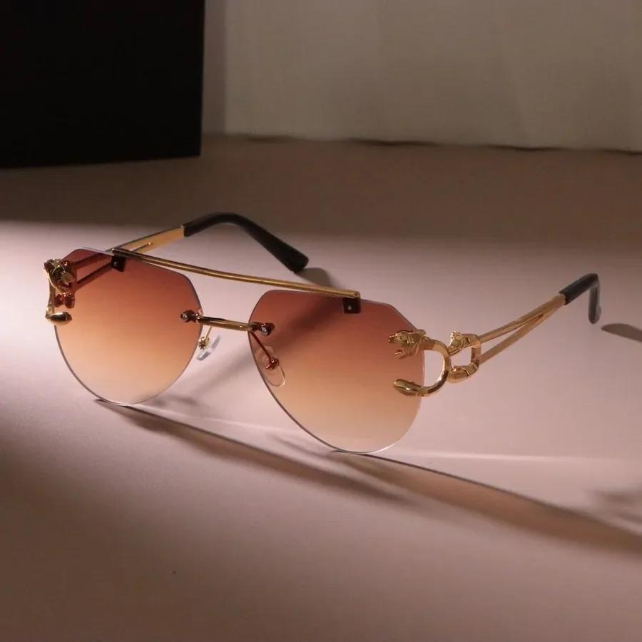 Rimless Classic Square Sunglasses Women Men Brand Designer Personality Sun Glasses Female Male Colors Mirror