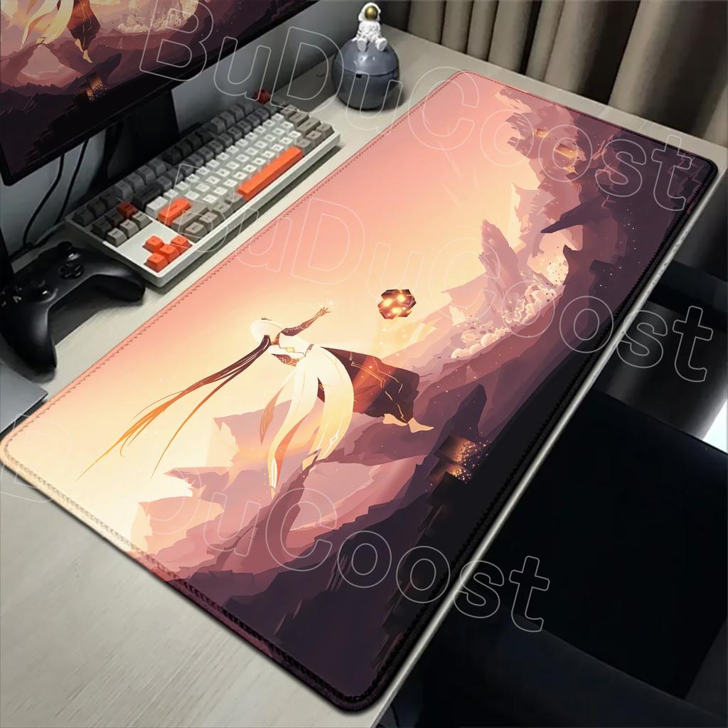 Pretty Genshin Impact Mousepad Anime Yae Miko Nahida Ganyu Mouse Pad Laptop Gamer Accessories Big Desk Mat Computer Keyboard Rug