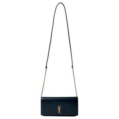 Saint Laurent Ysl Cassandre Logo Chiusura a Bottone Borsa a Tracolla in Pelle Donna Borse Nera 820175-0U40J-1000