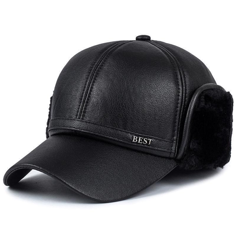 Mens Brand Winter Baseball Caps with Earflaps Warm Caps for Men Dad Hat Trucker Cap