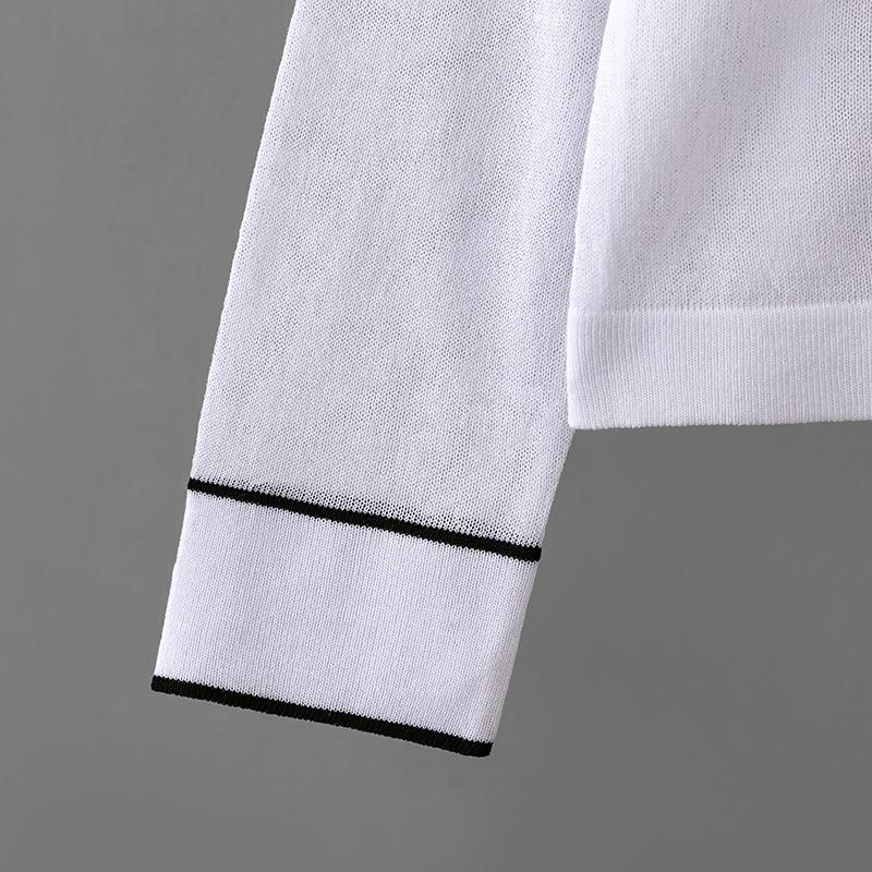 Cardigan de viscose com decote em V de manga comprida e botão pulôver para mulheres casual preto e branco gelo proteção UV seda chiffon blusas camisas com bolsos