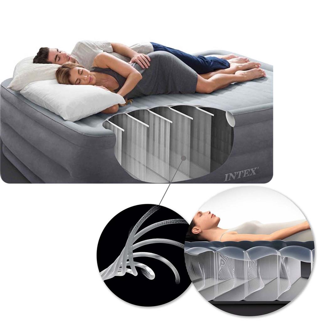 Inflatable Mattress 203X152X25 Cm With Built-In Electric Pump Intex 64150